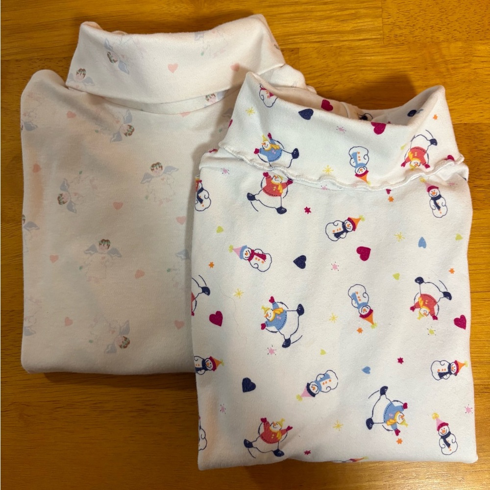 Kids Cozy Penguin and Heart Print Turtleneck Sweaters